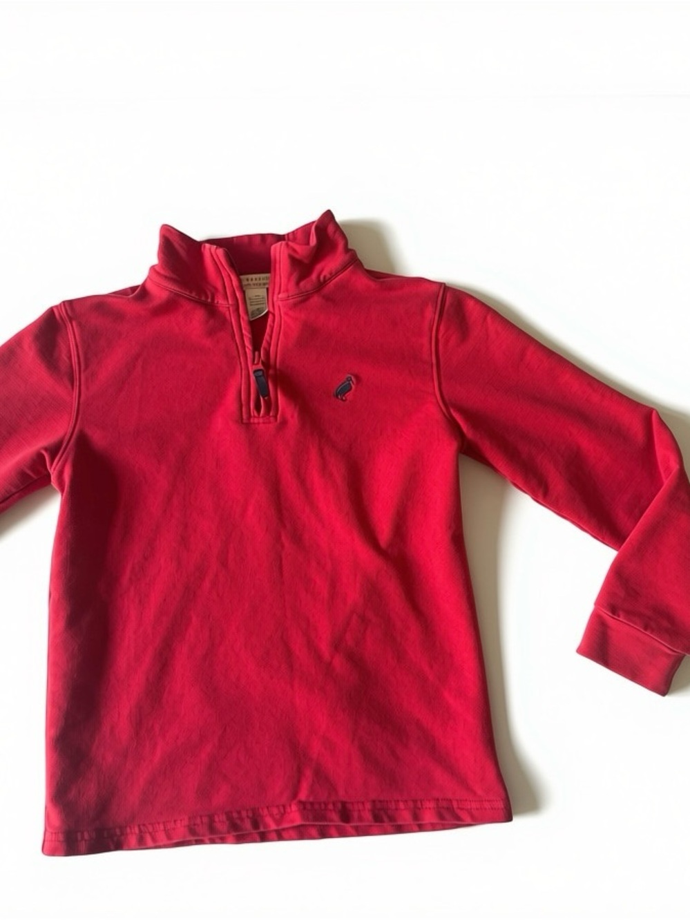 The Beaufort Bonnet Company Red Kids Quarter-Zip Long Sleeve Top